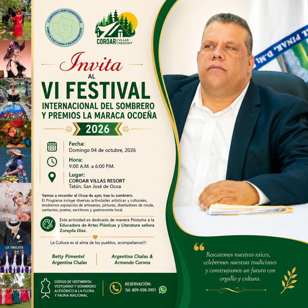 La Junta Distrital El Pinar y su alcalde Félix Benigno Sánchez dicen presente en el IV Festival Internacional del Sombrero y Premios La Maraca Ocoeña 2026